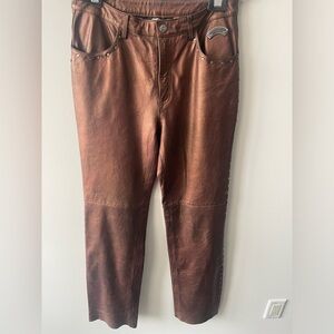 Harley-Davidson Copper Studded Straight Leg Leather pants